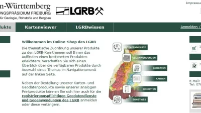 Darstellung der Startseite des LGRB-Shops